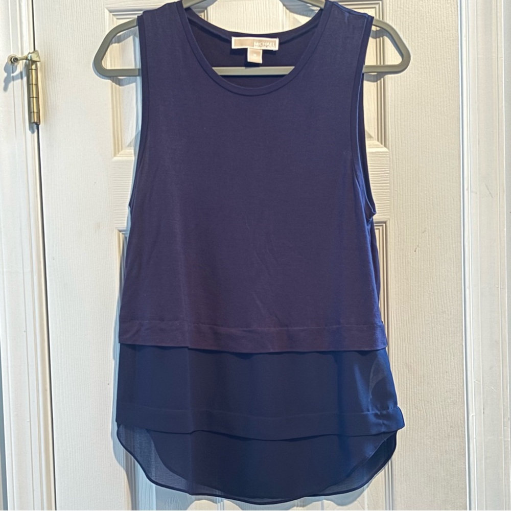 Michael Kors Blue Sleeveless Top Size Medium details